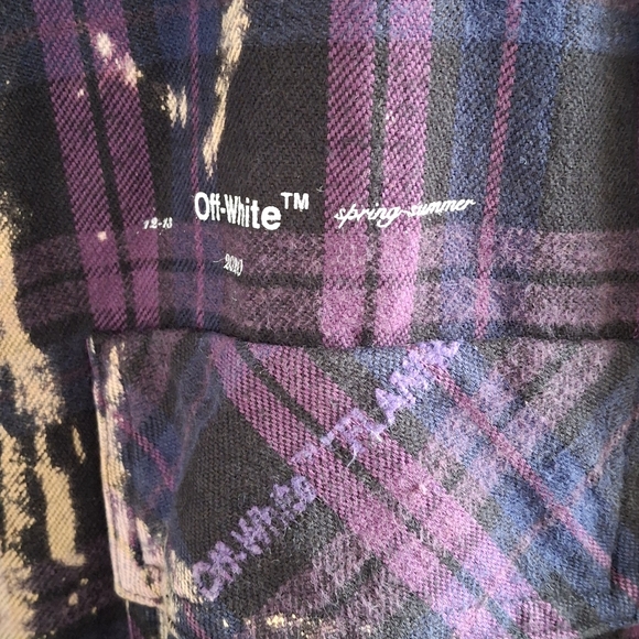OFF WHITE FLANNEL CHECK SHIRT - Picture 6 of 15